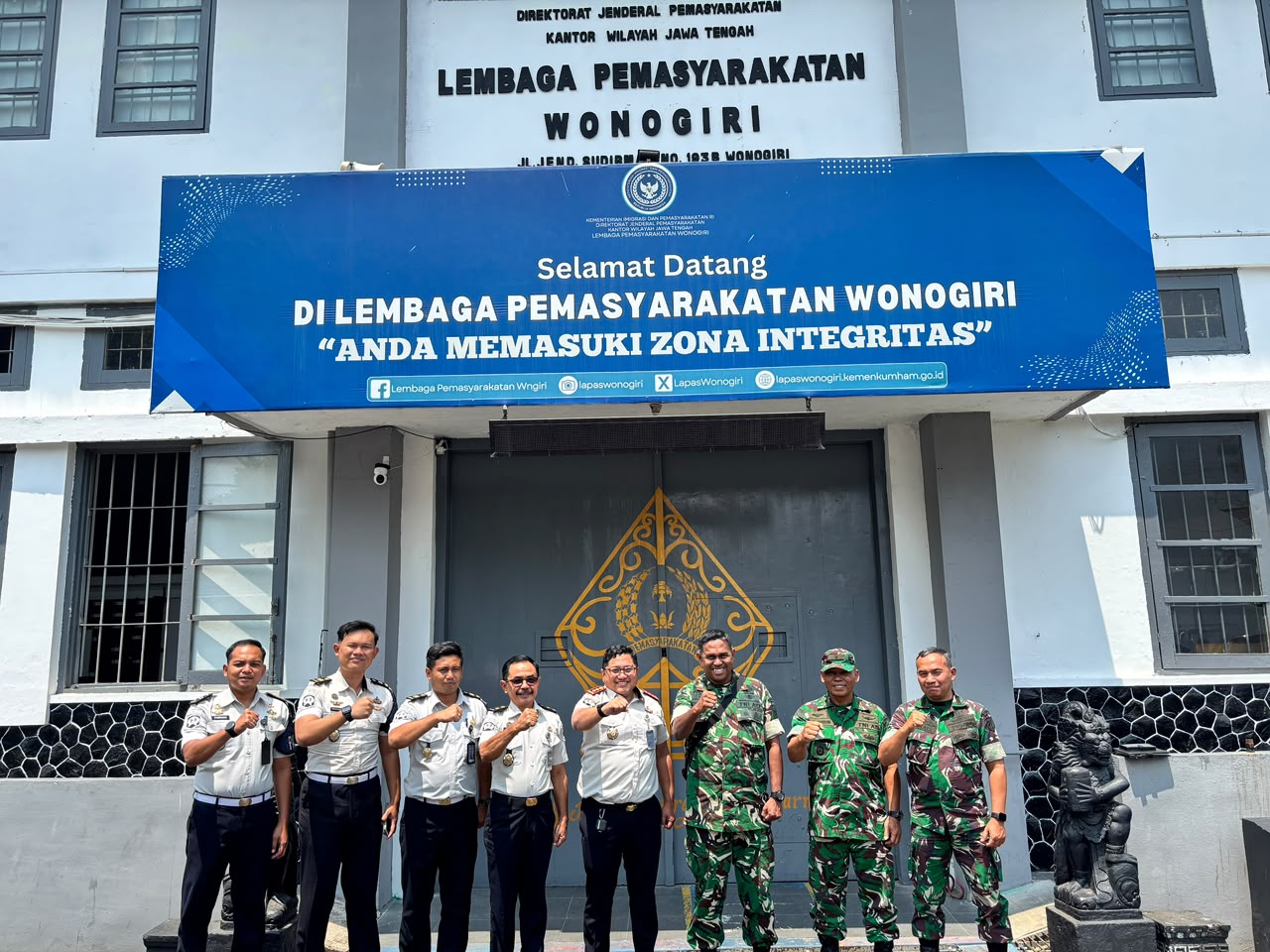 Jaga Kondusivitas, Lapas Wonogiri Pererat Sinergi dengan Kodim 0728/Wonogiri